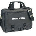 Q-Tees Leatherette Expandable Briefcase w/ Adjustable Shoulder Strap